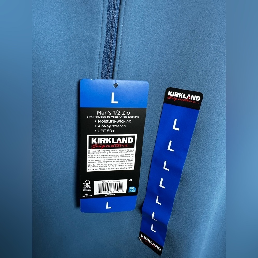 Kirkland Signature Men's Zip Up Sweater in Blue - Picture 2 of 9